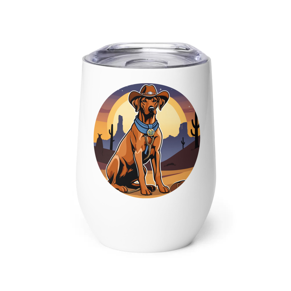 PugMug Custom Rhodesian Ridgeback Wine Tumbler