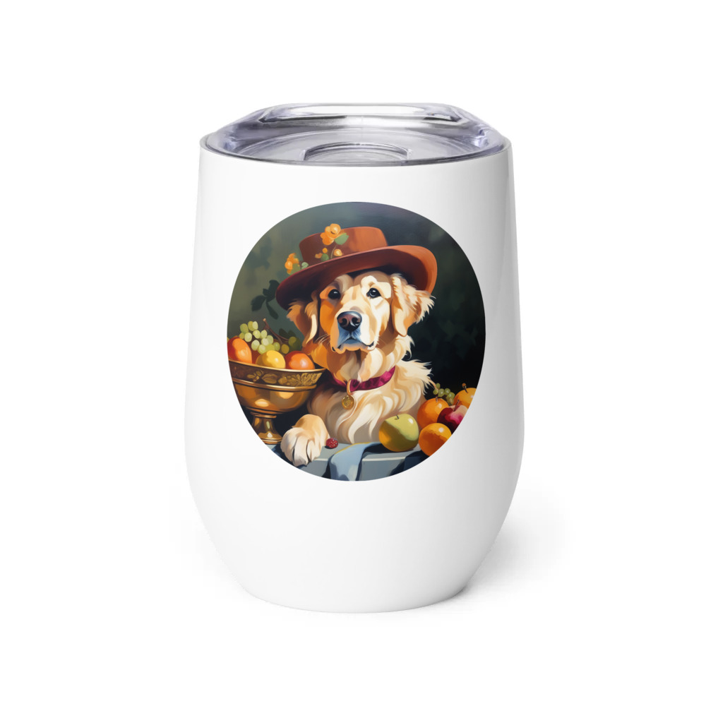 PugMug Custom Golden Retriever Wine Tumbler