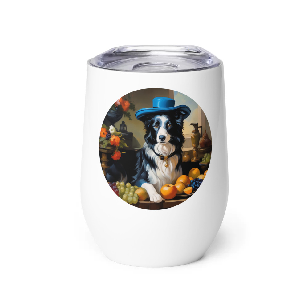 PugMug Custom Border Collie Wine Tumbler