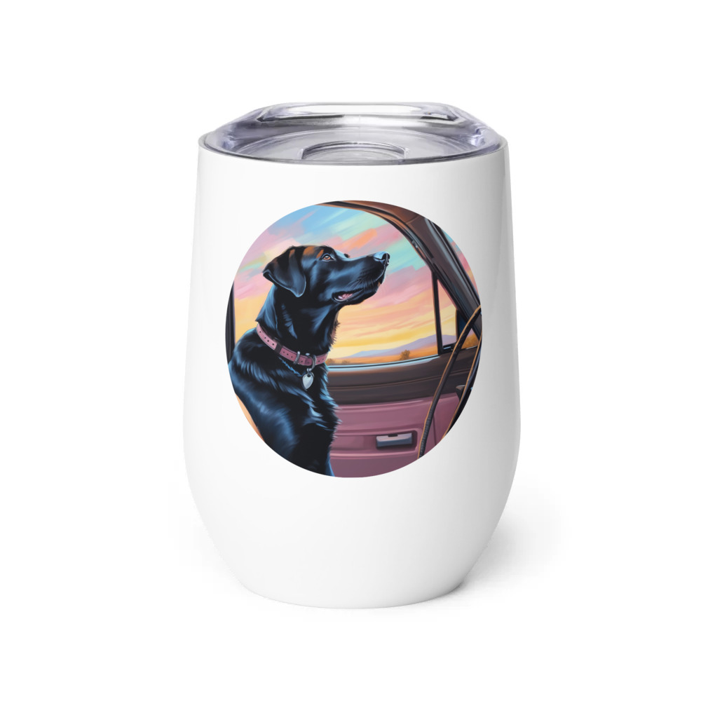 PugMug Custom Black Labrador Retriever Wine Tumbler