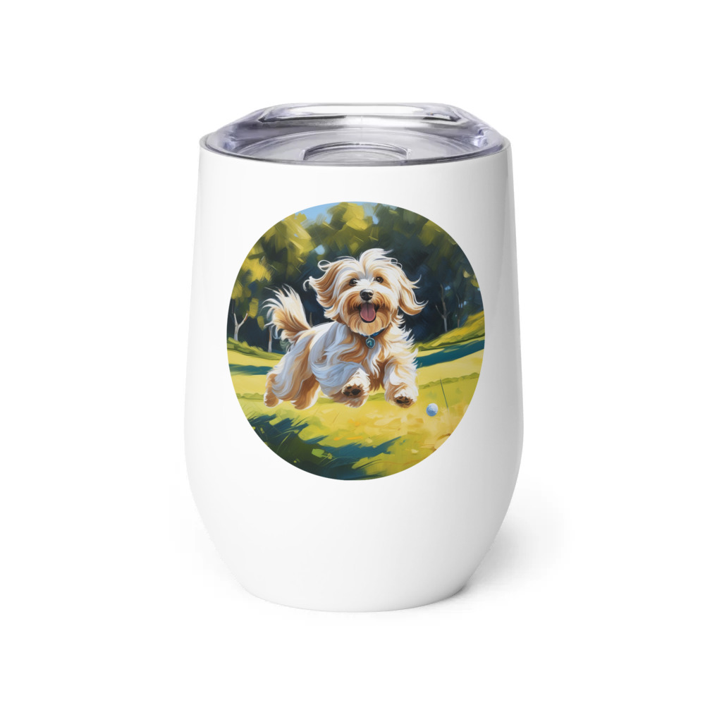 PugMug Custom Tan Havanese Dog Wine Tumbler