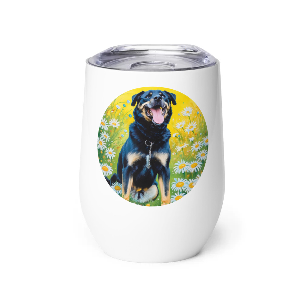PugMug Custom Blue Wine Tumbler