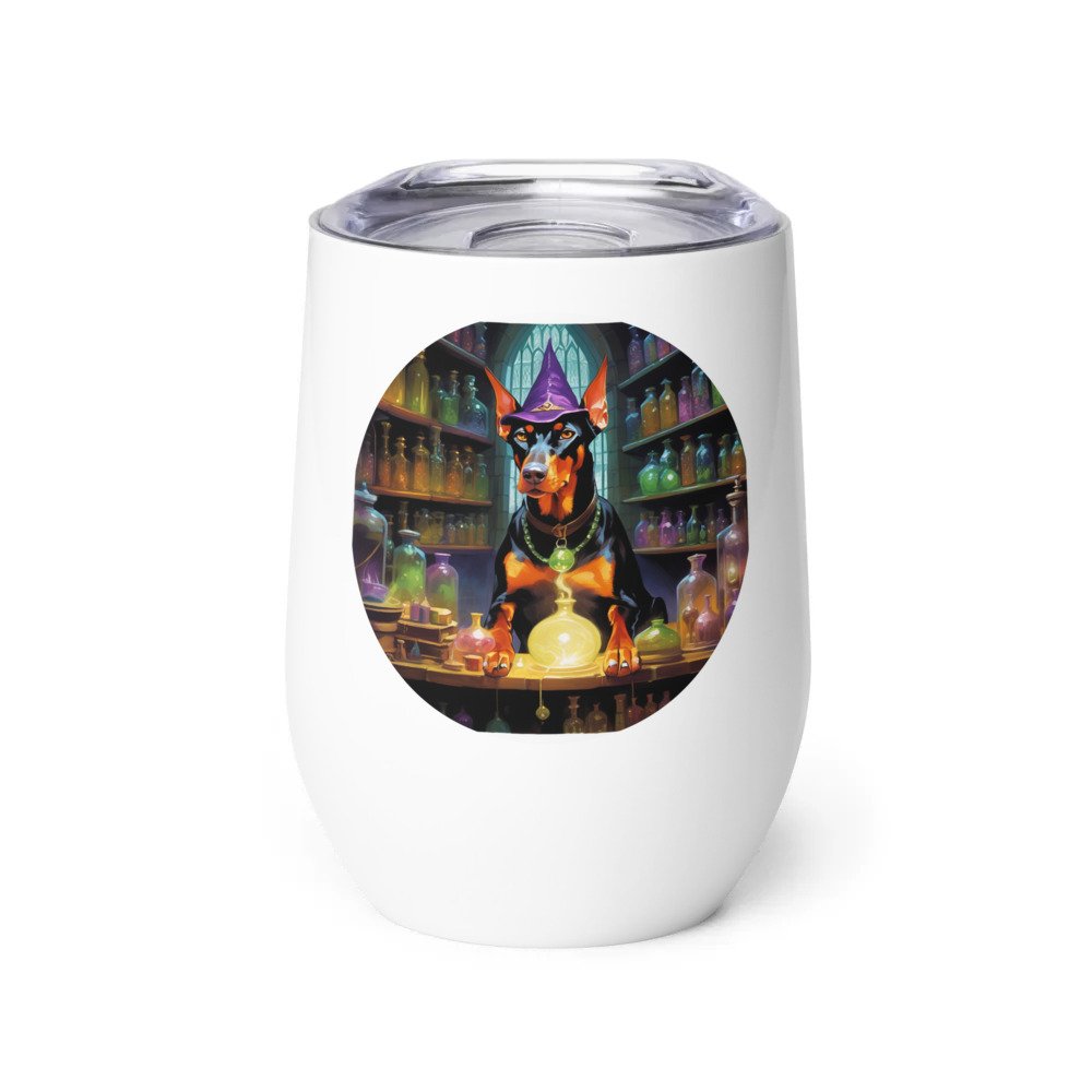 PugMug Custom Doberman Pinscher Wine Tumbler