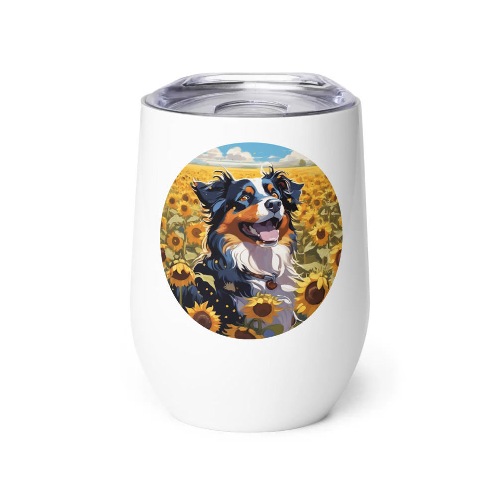 PugMug Custom Miniature American Shepherd Wine Tumbler