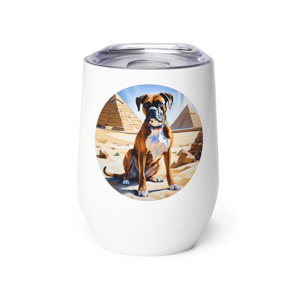 PugMug Custom Boxer Dog Wine Tumbler