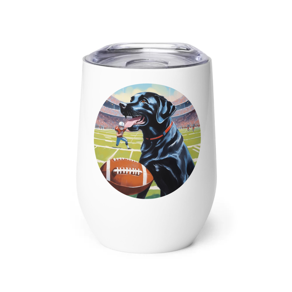 PugMug Custom Black Labrador Retriever Wine Tumbler