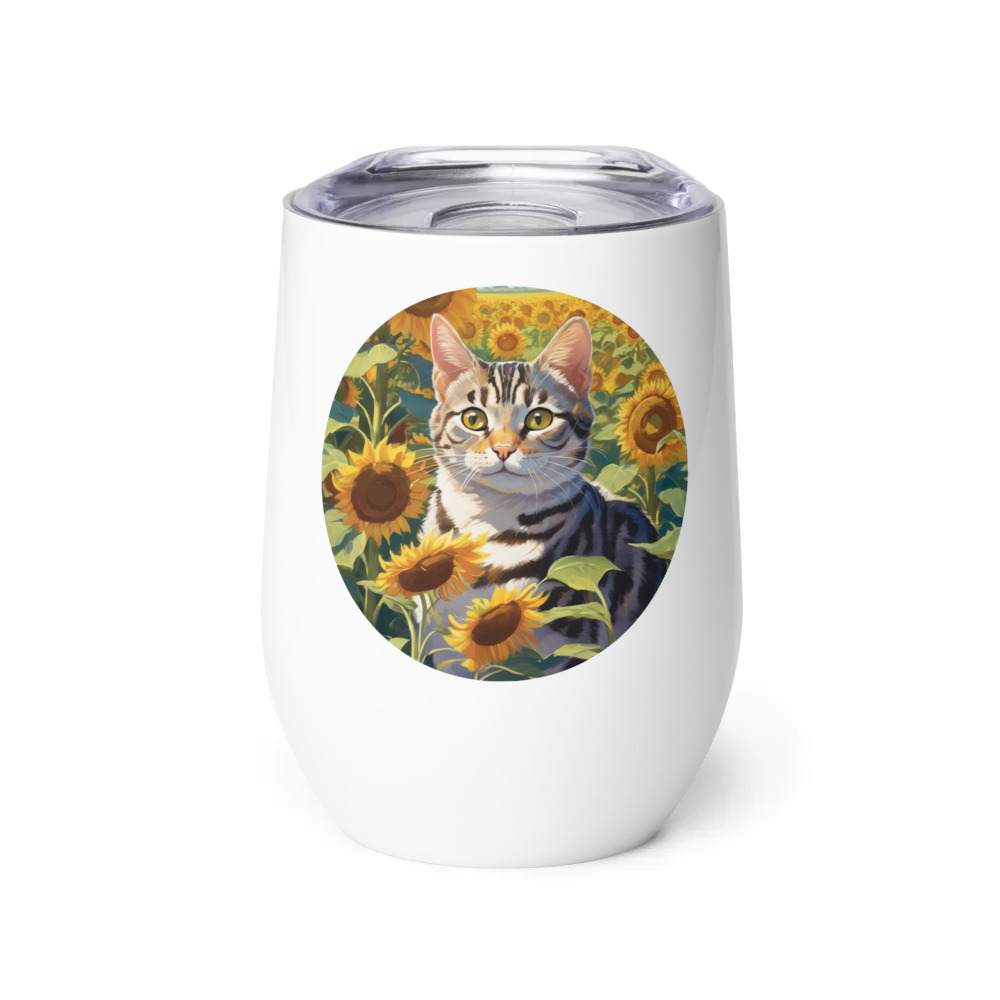 PugMug Custom Tabby American Shorthair Cat Wine Tumbler