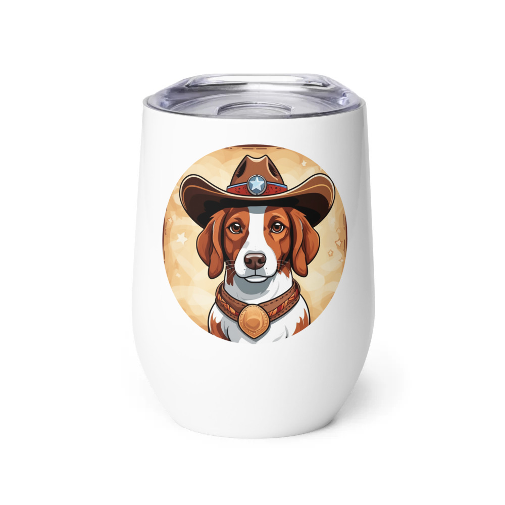 PugMug Custom Brittany Dog Wine Tumbler