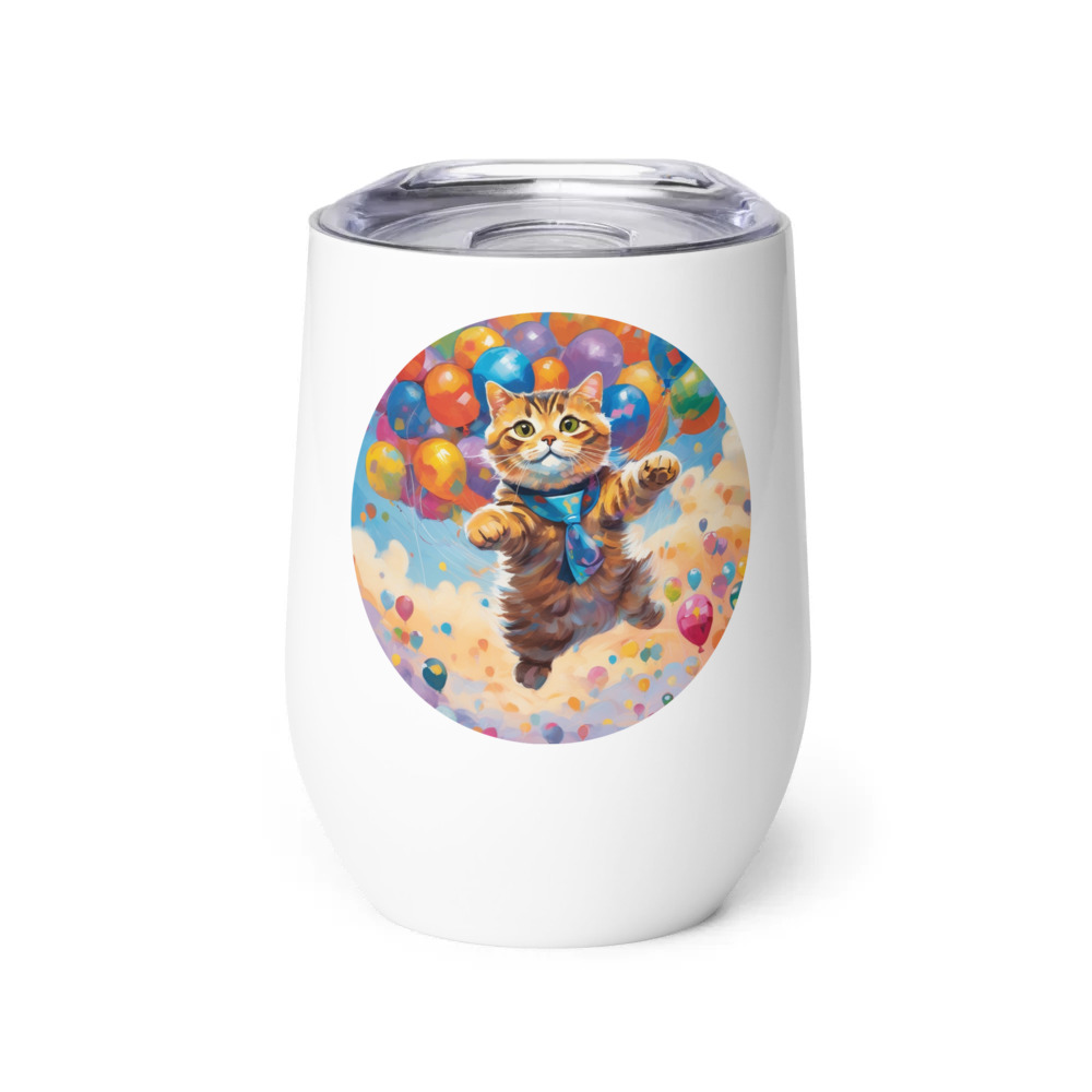 PugMug Custom Tabby Scottish Fold Cat Wine Tumbler