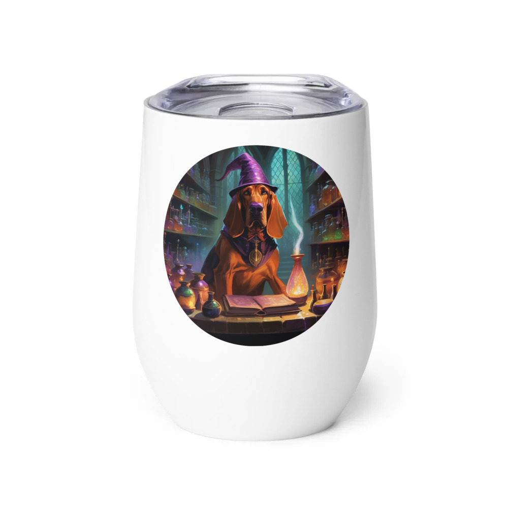 PugMug Custom Bloodhound Wine Tumbler