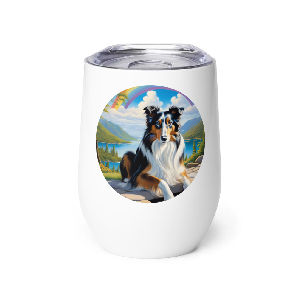 PugMug Custom Collie Wine Tumbler