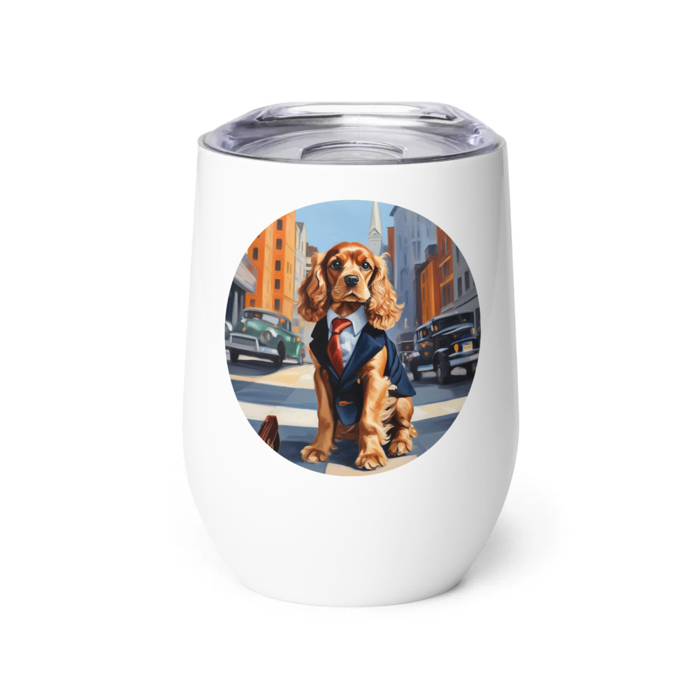 PugMug Custom Cocker Spaniel Wine Tumbler
