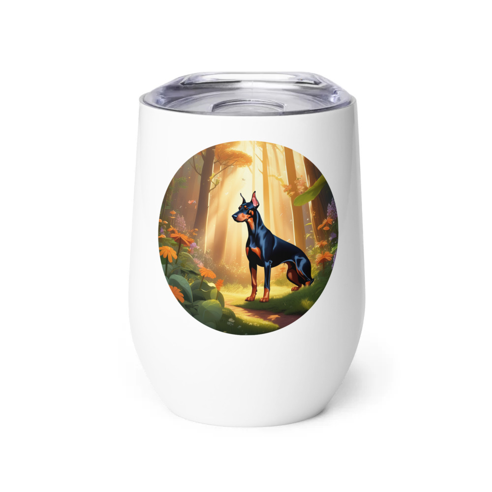 PugMug Custom Doberman Pinscher Wine Tumbler