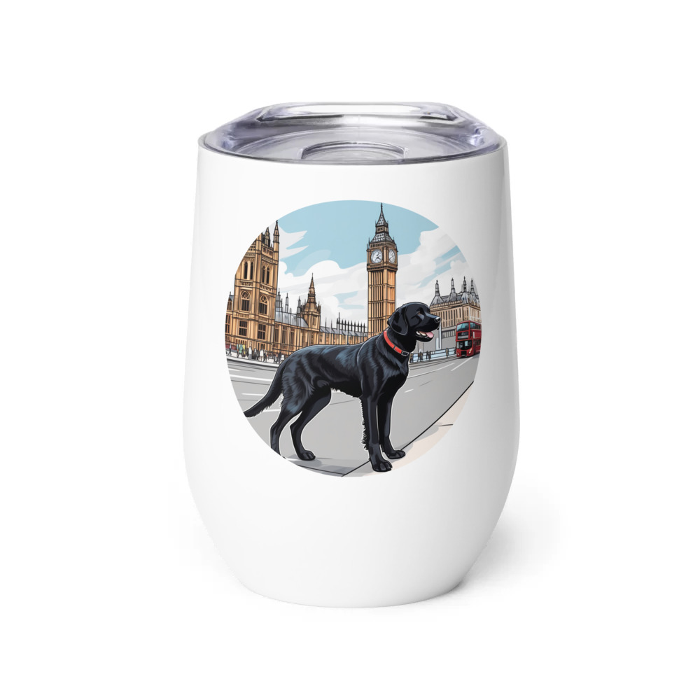 PugMug Custom Black Labrador Retriever Wine Tumbler