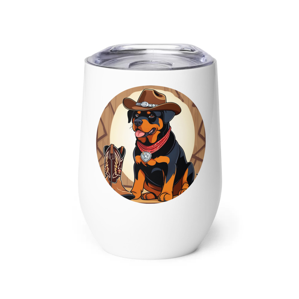PugMug Custom Rottweiler Wine Tumbler