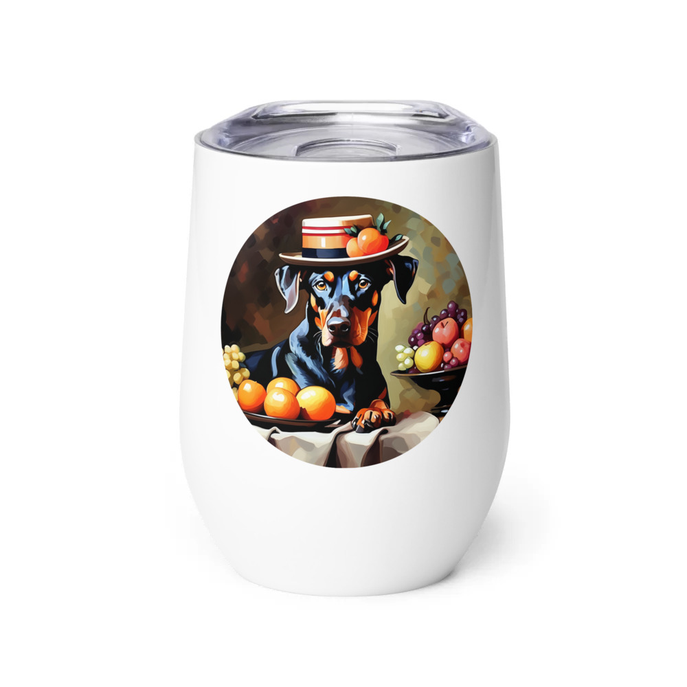 PugMug Custom Doberman Pinscher Wine Tumbler