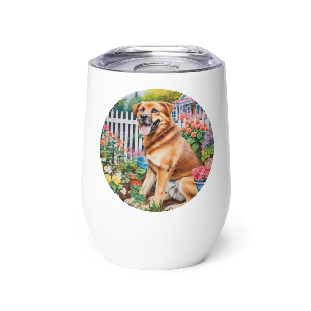 PugMug Custom Blue Wine Tumbler