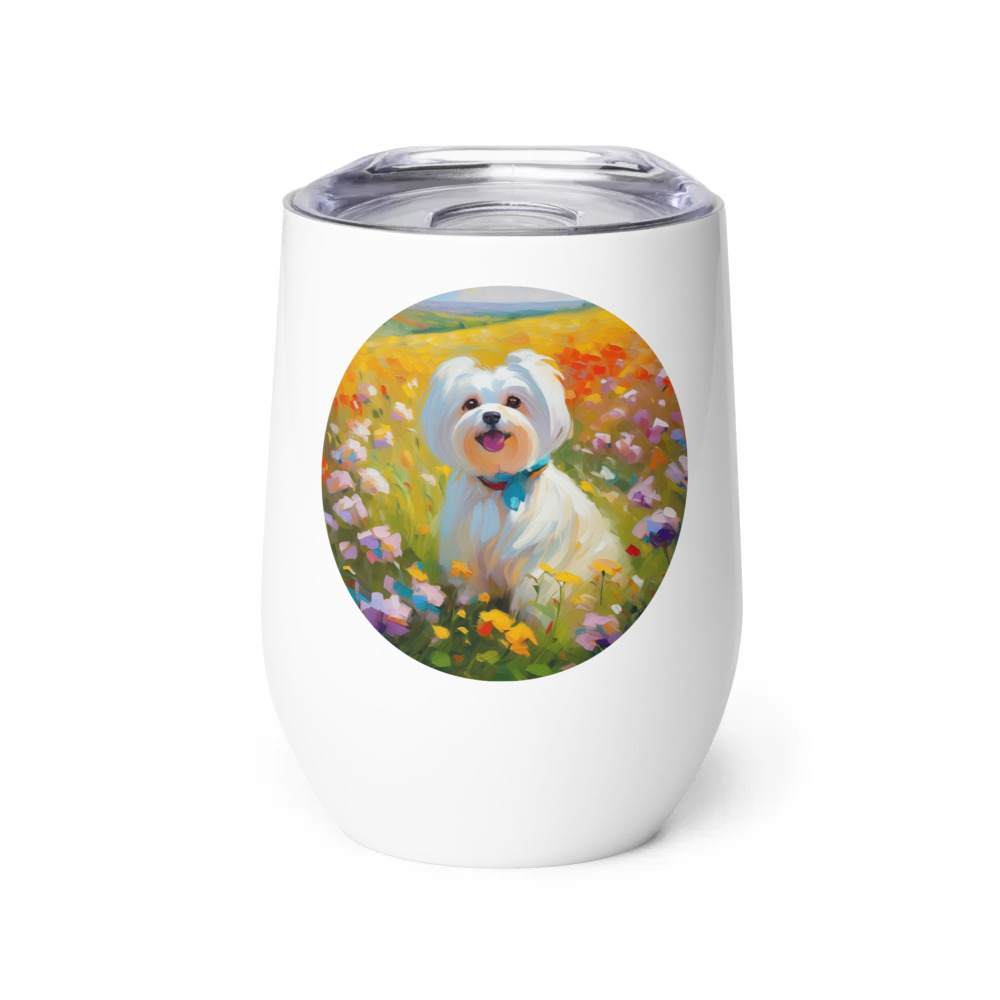 PugMug Custom Maltese Dog Wine Tumbler