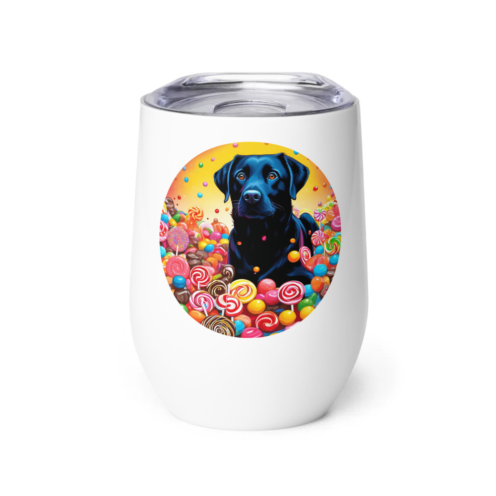 PugMug Custom Black Labrador Retriever Wine Tumbler