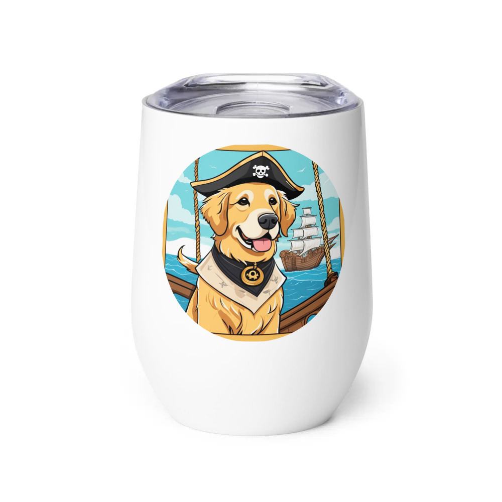 PugMug Custom Golden Retriever Wine Tumbler