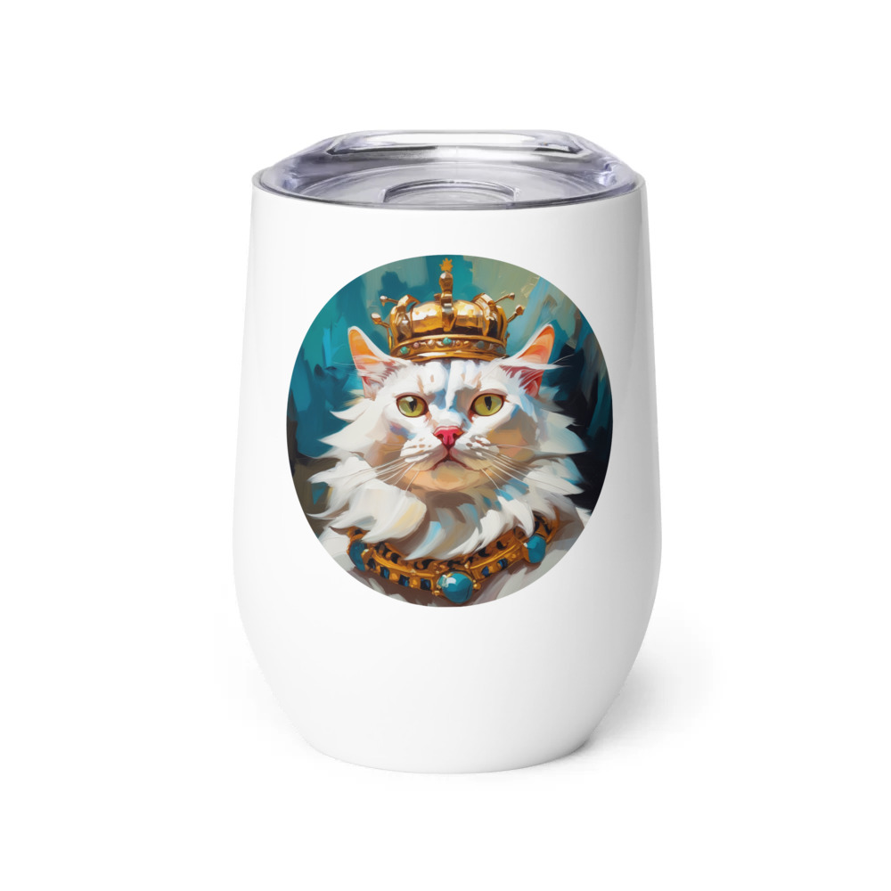 PugMug Custom White Exotic Cat Wine Tumbler