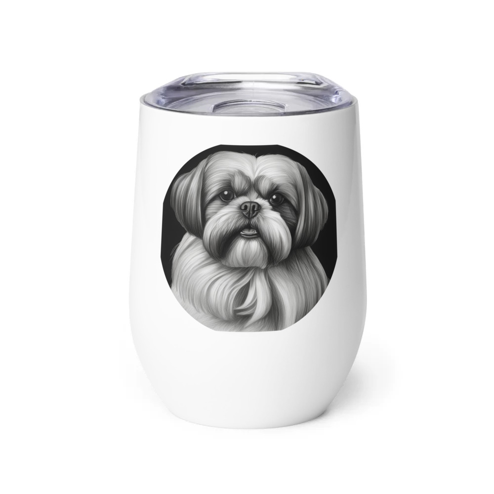 PugMug Custom Shih Tzu Wine Tumbler