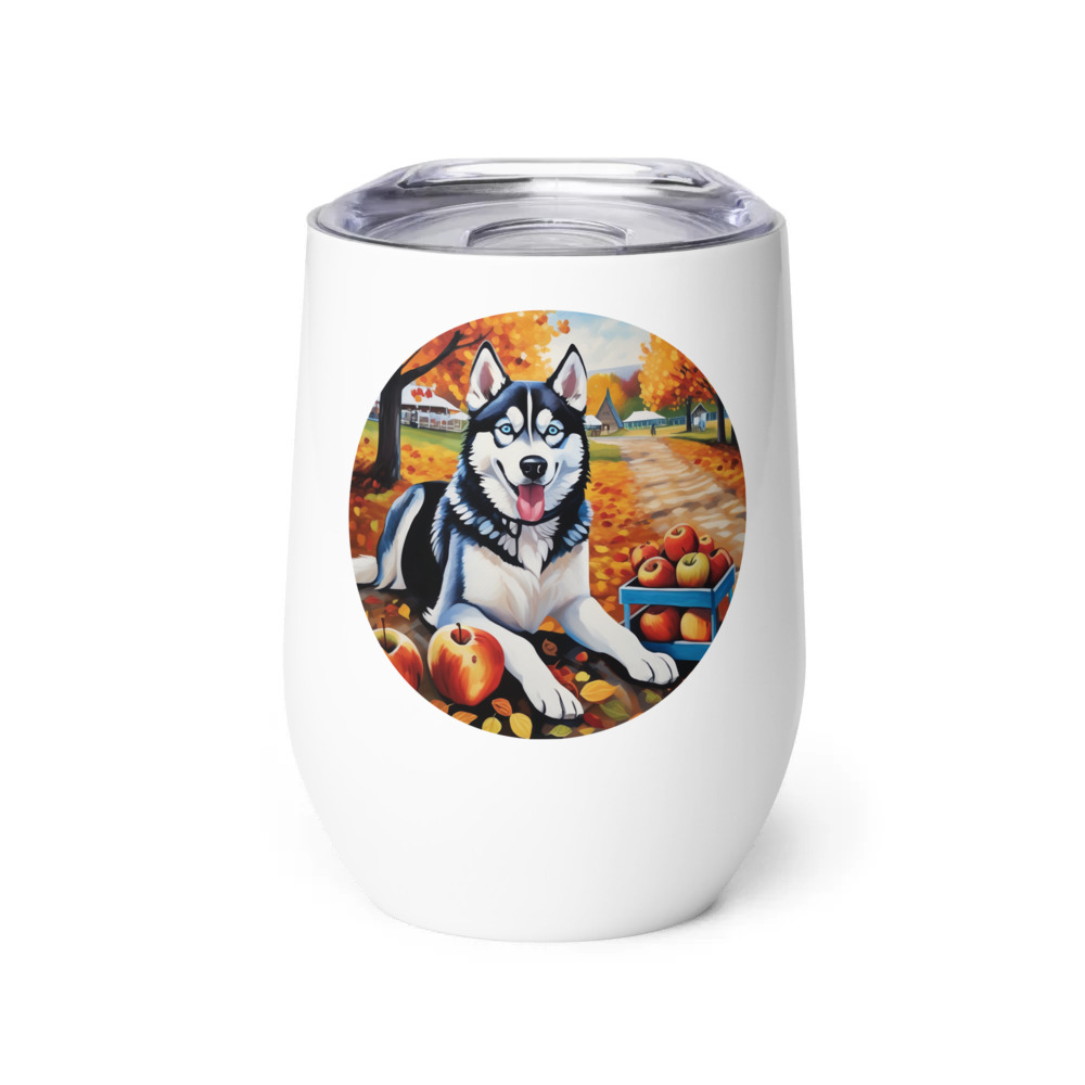 PugMug Custom Siberian Husky Wine Tumbler