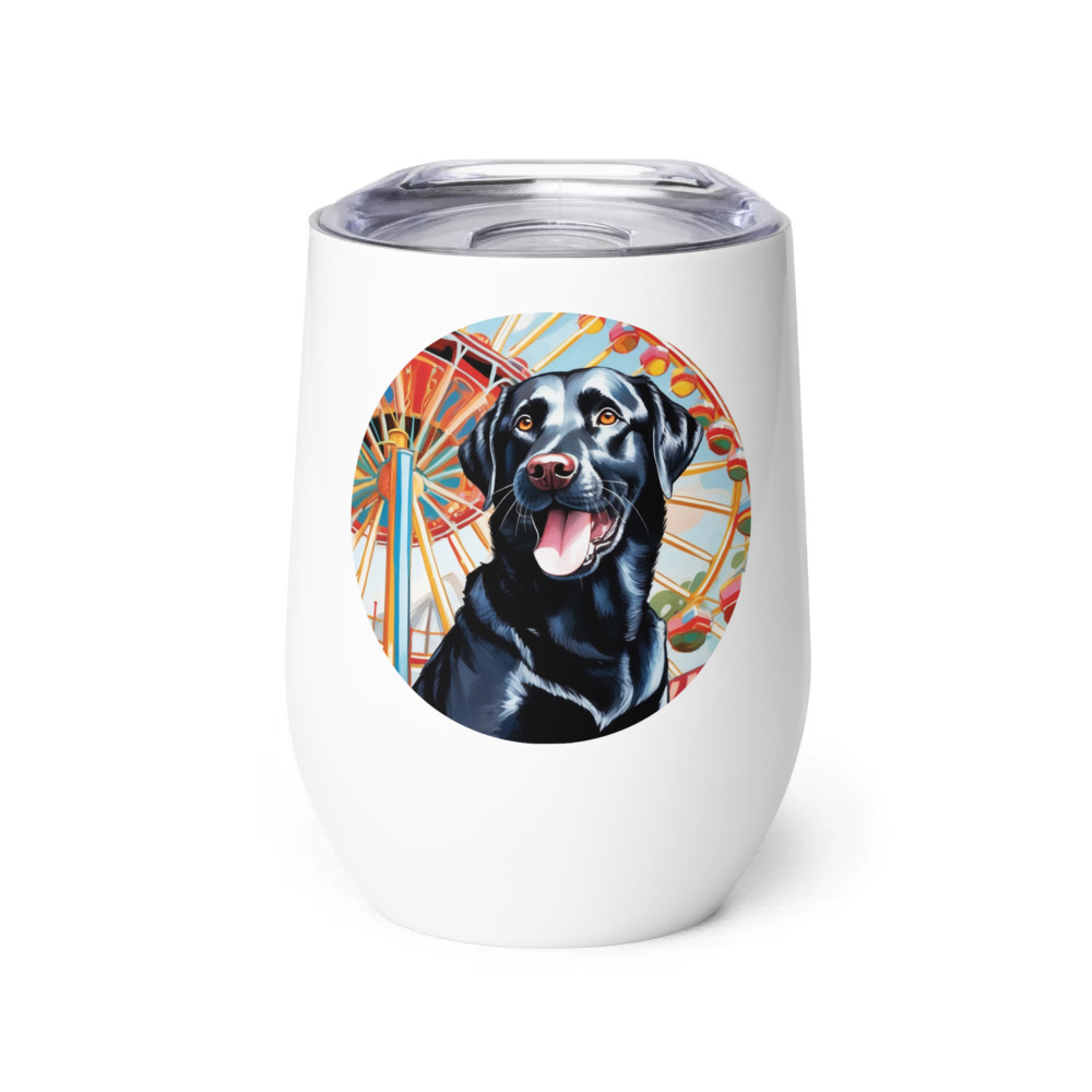 PugMug Custom Black Labrador Retriever Wine Tumbler
