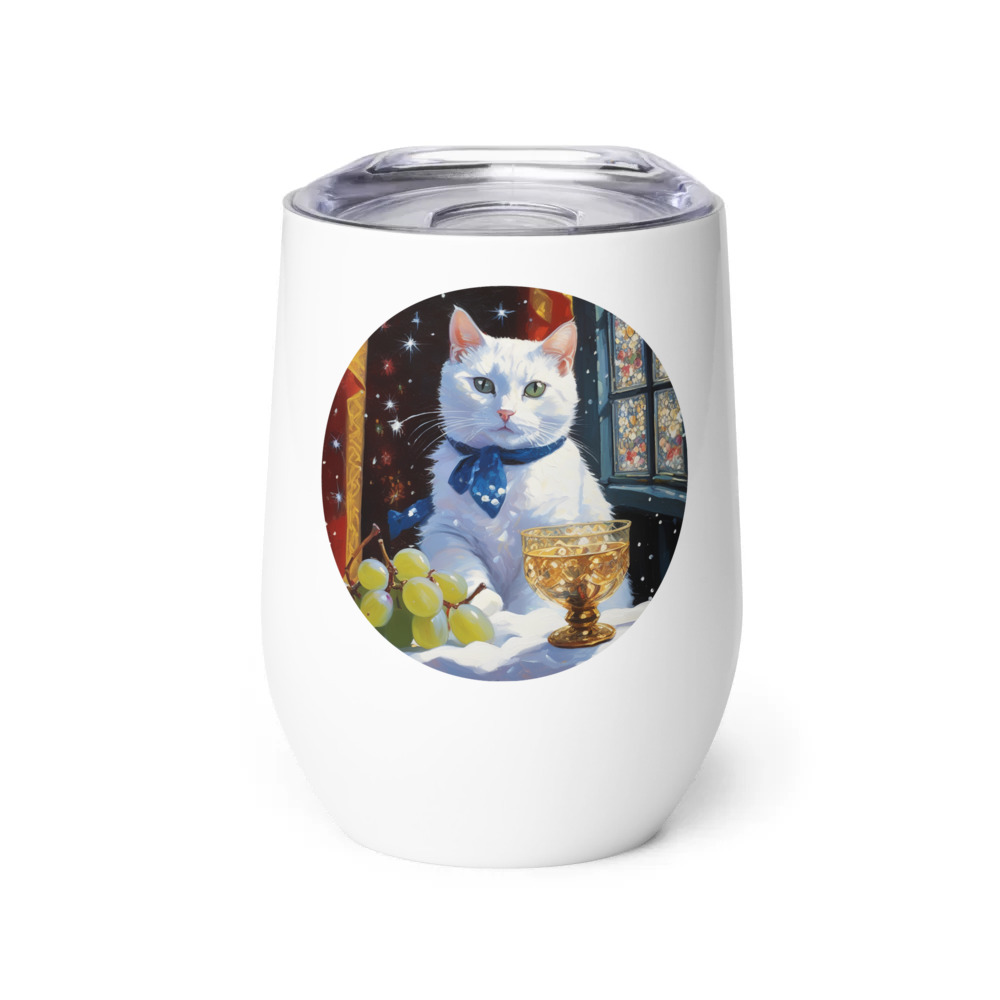 PugMug Custom White Exotic Cat Wine Tumbler