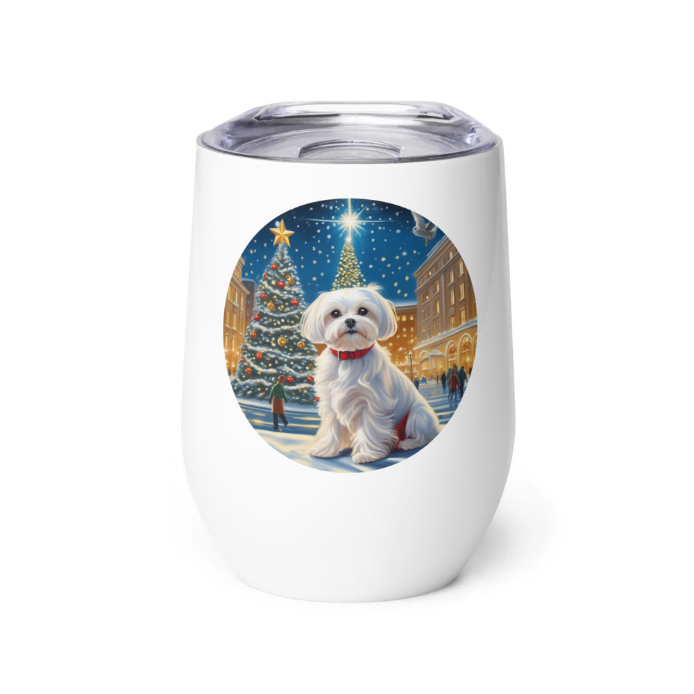 PugMug Custom Maltese Dog Wine Tumbler