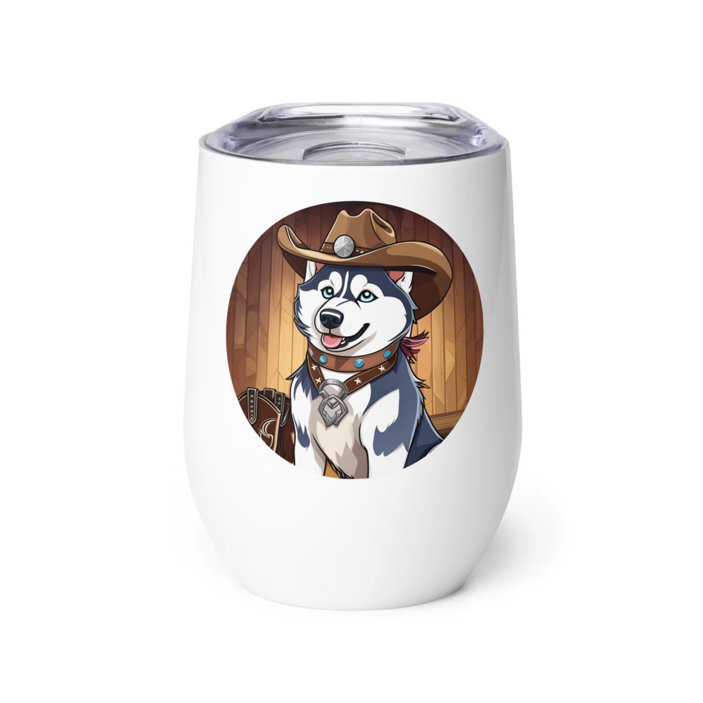 PugMug Custom Siberian Husky Wine Tumbler