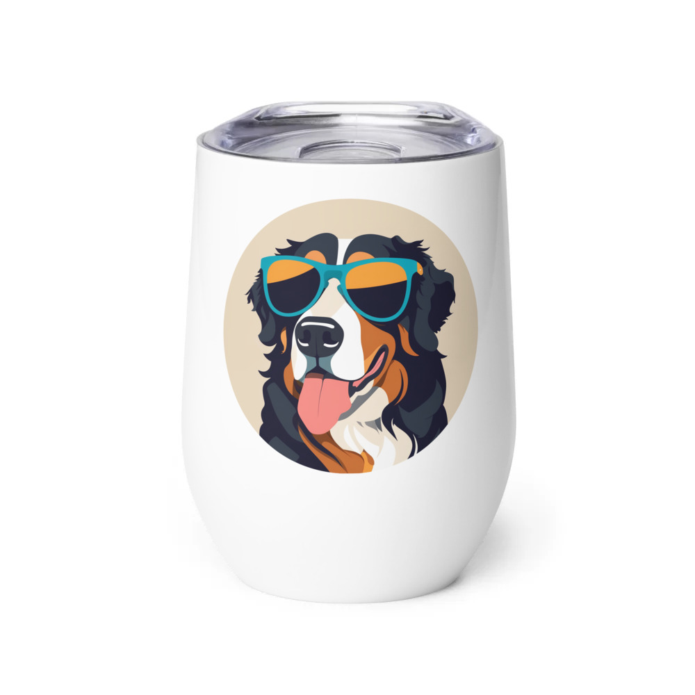PugMug Custom Bernese Mountain Dog Wine Tumbler