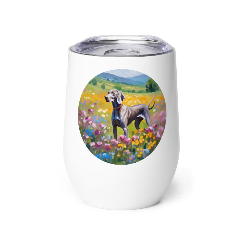 PugMug Custom Weimaraner Wine Tumbler