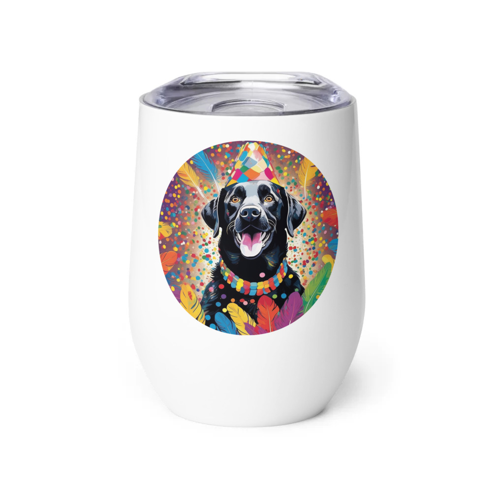 PugMug Custom Black Labrador Retriever Wine Tumbler