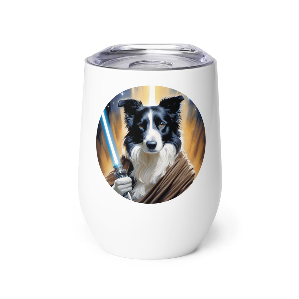 PugMug Custom Border Collie Wine Tumbler