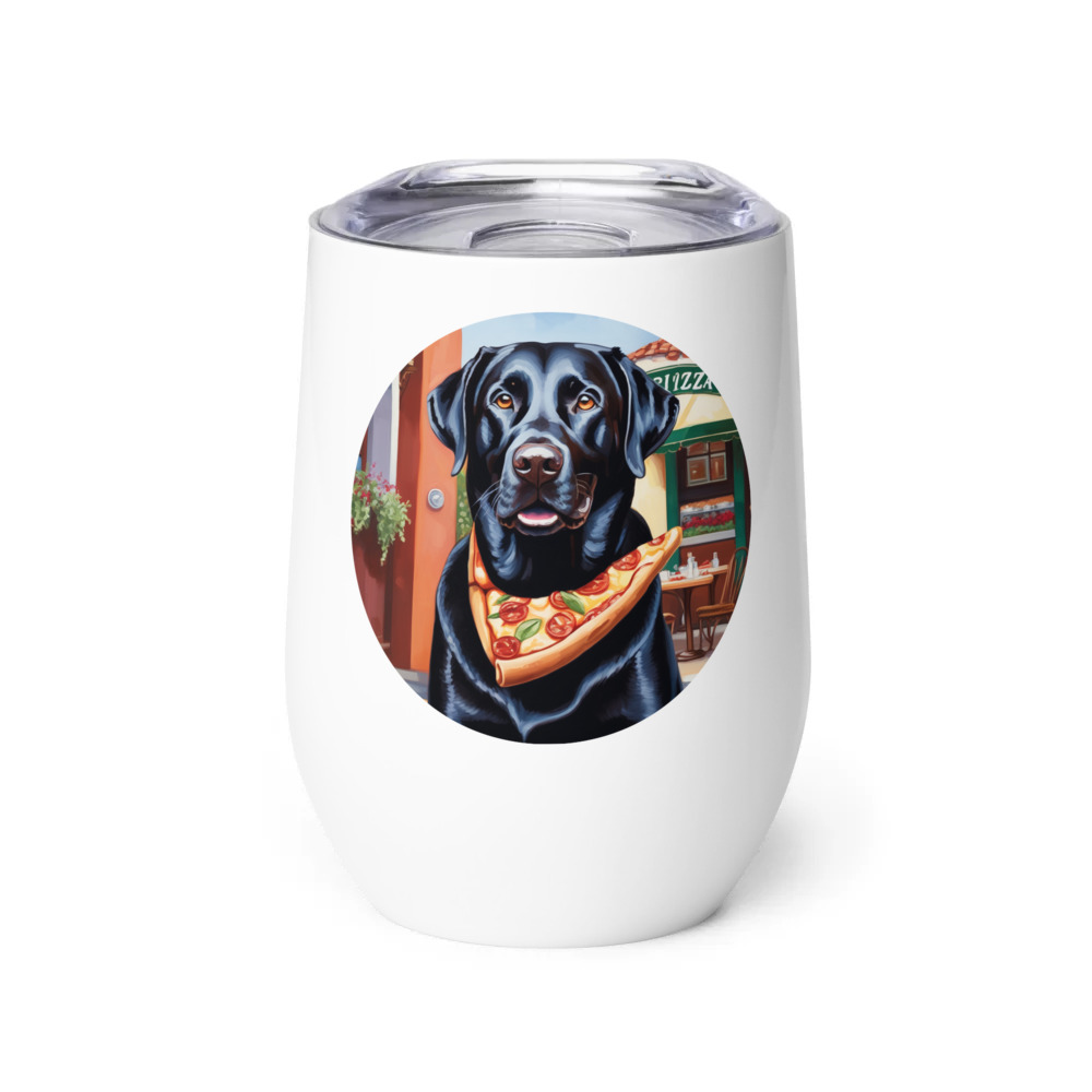 PugMug Custom Black Labrador Retriever Wine Tumbler