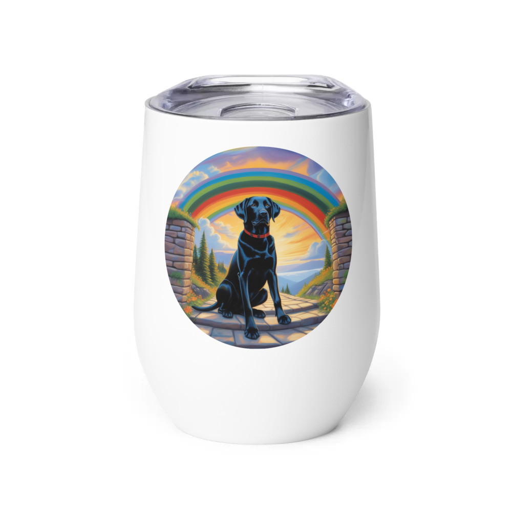 PugMug Custom Black Labrador Retriever Wine Tumbler