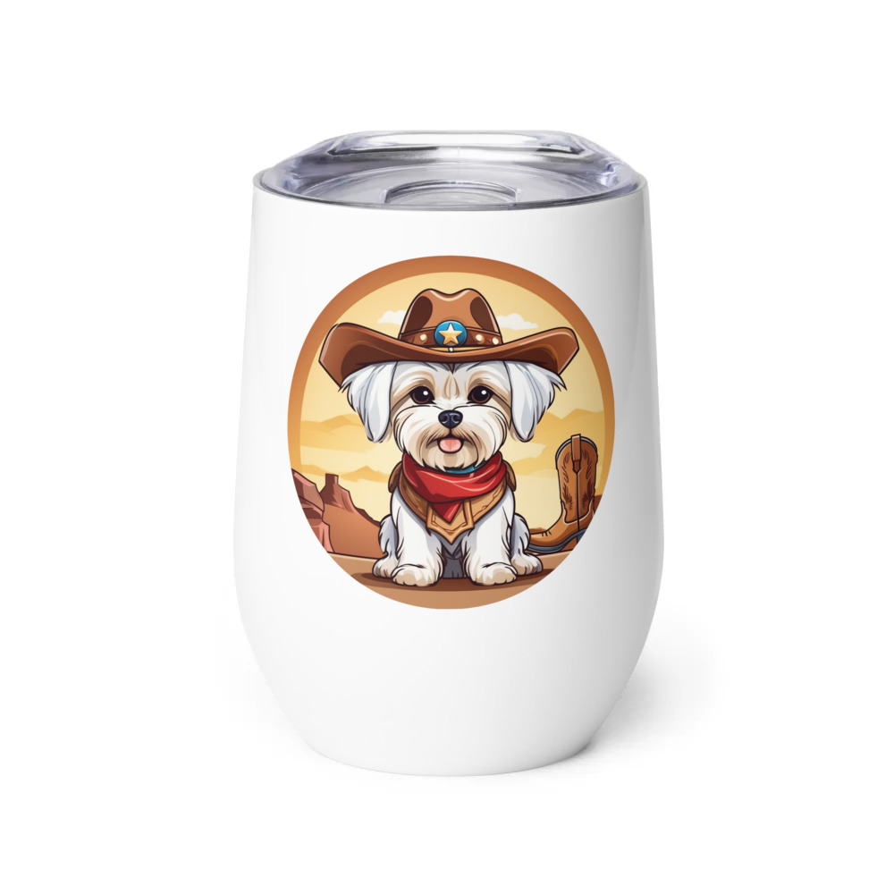 PugMug Custom Maltese Dog Wine Tumbler