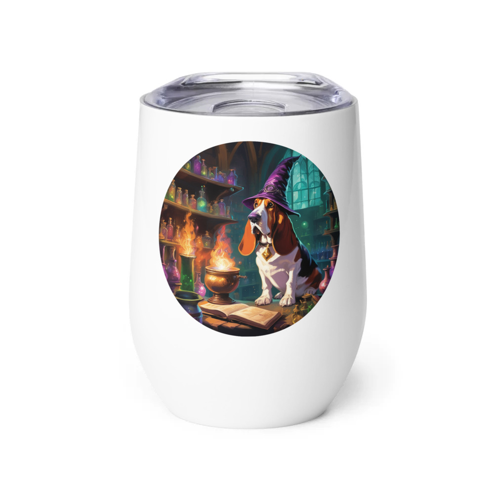 PugMug Custom Basset Hound Wine Tumbler