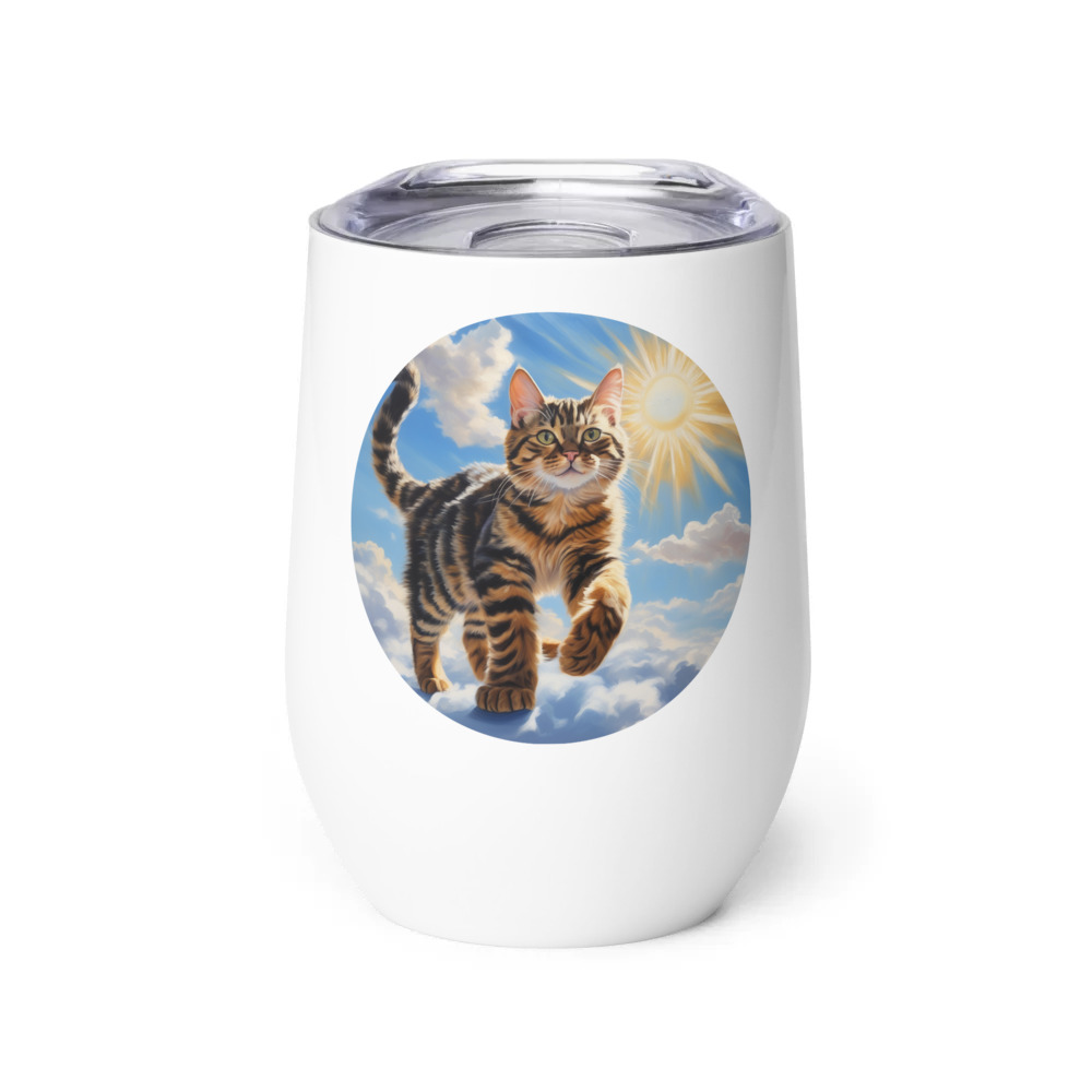PugMug Custom Tabby Exotic Cat Wine Tumbler