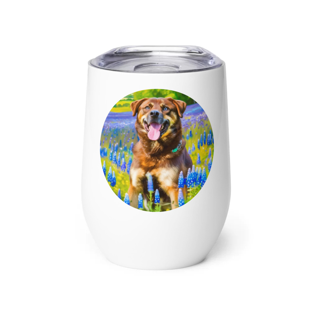 PugMug Custom Blue Wine Tumbler