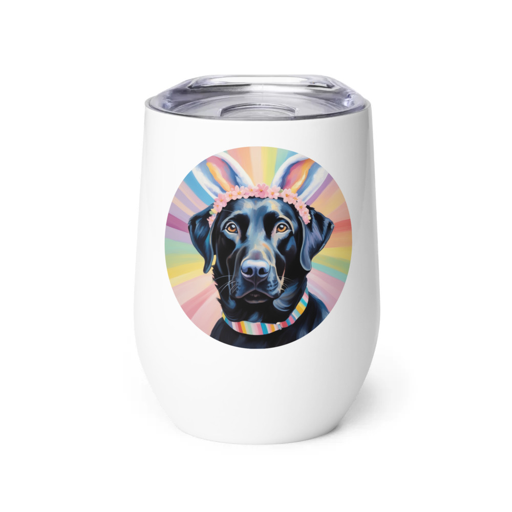 PugMug Custom Black Labrador Retriever Wine Tumbler