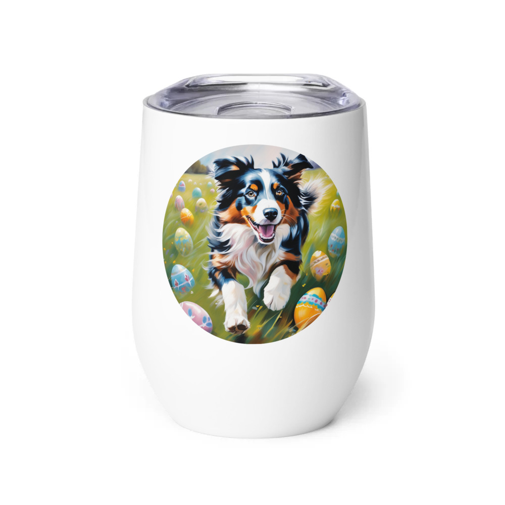 PugMug Custom Australian Shepherd Dog Wine Tumbler