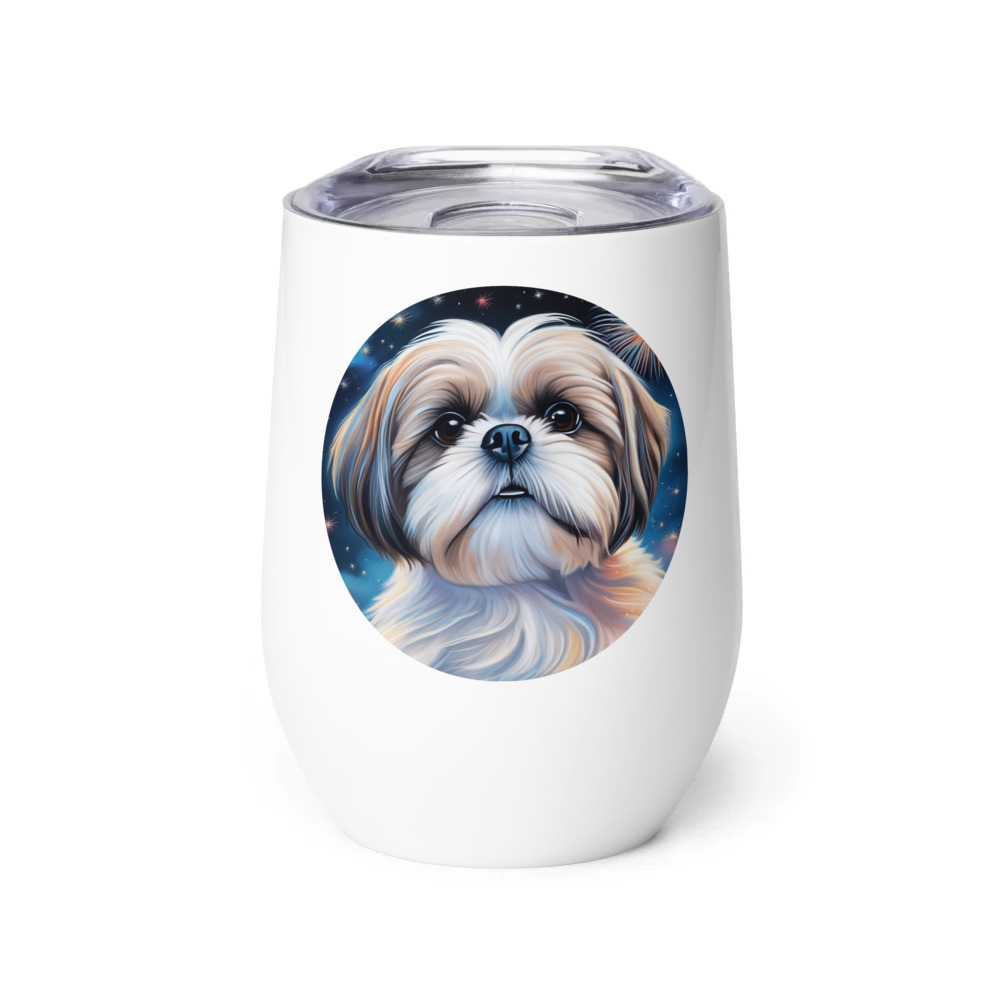 PugMug Custom Shih Tzu Wine Tumbler