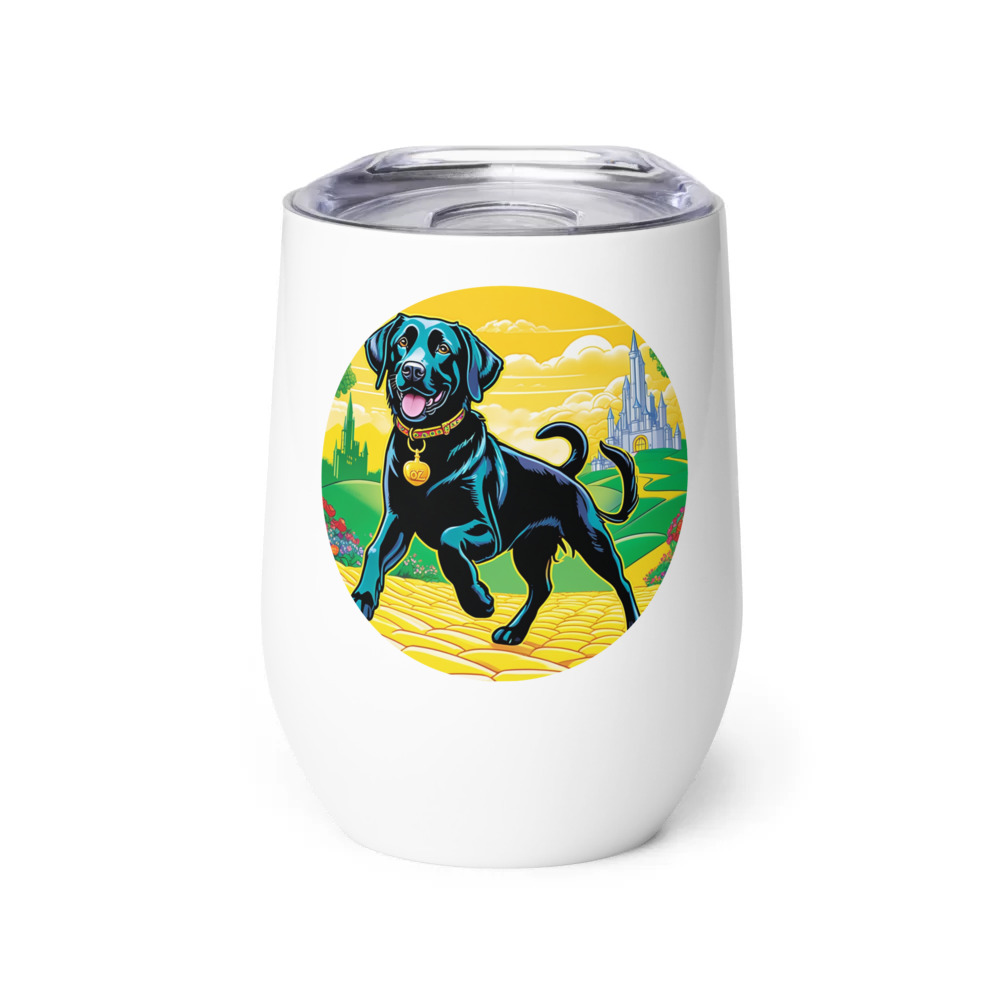 PugMug Custom Black Labrador Retriever Wine Tumbler