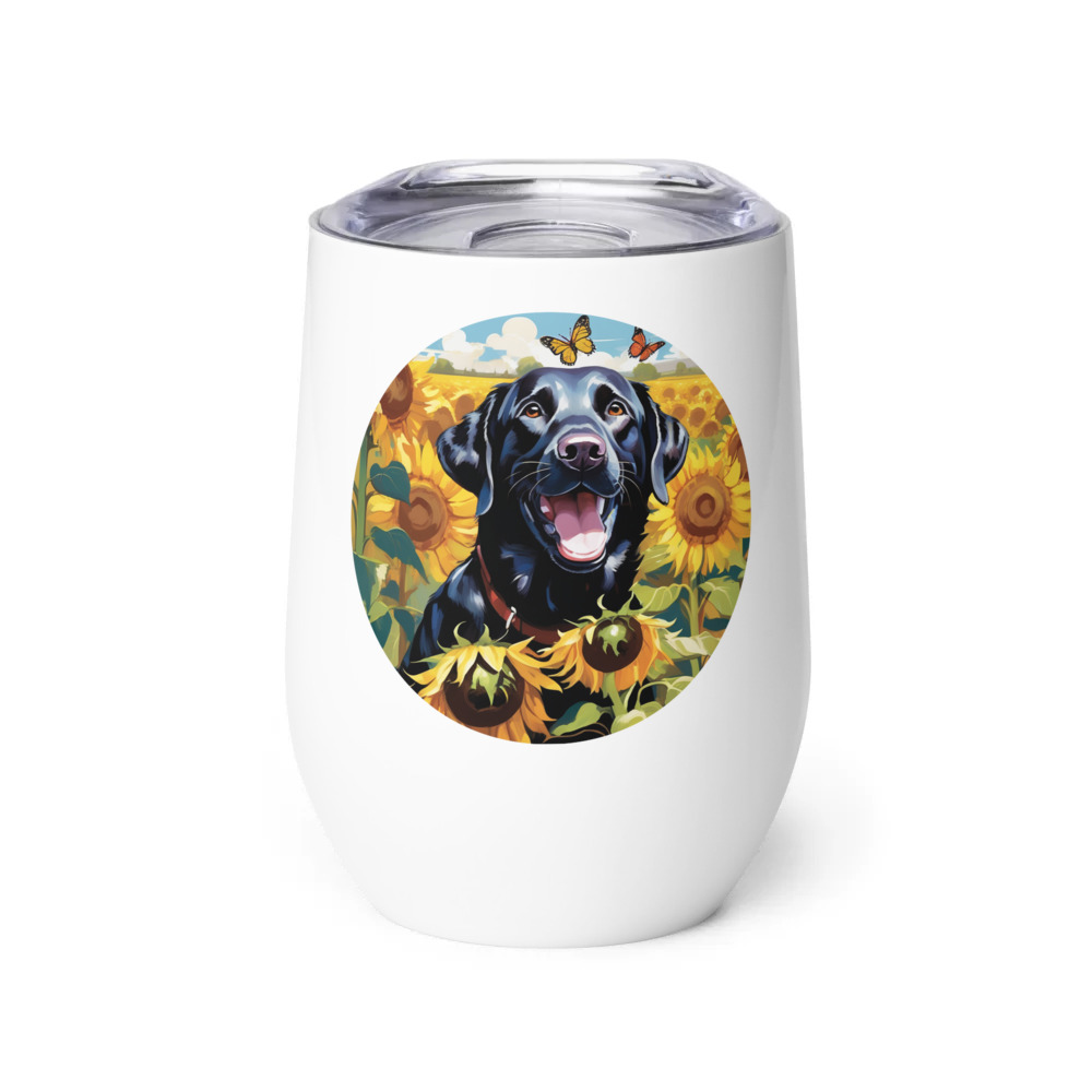 PugMug Custom Black Labrador Retriever Wine Tumbler