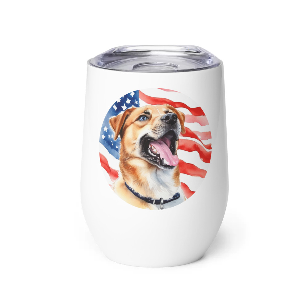 PugMug Custom Blue Wine Tumbler