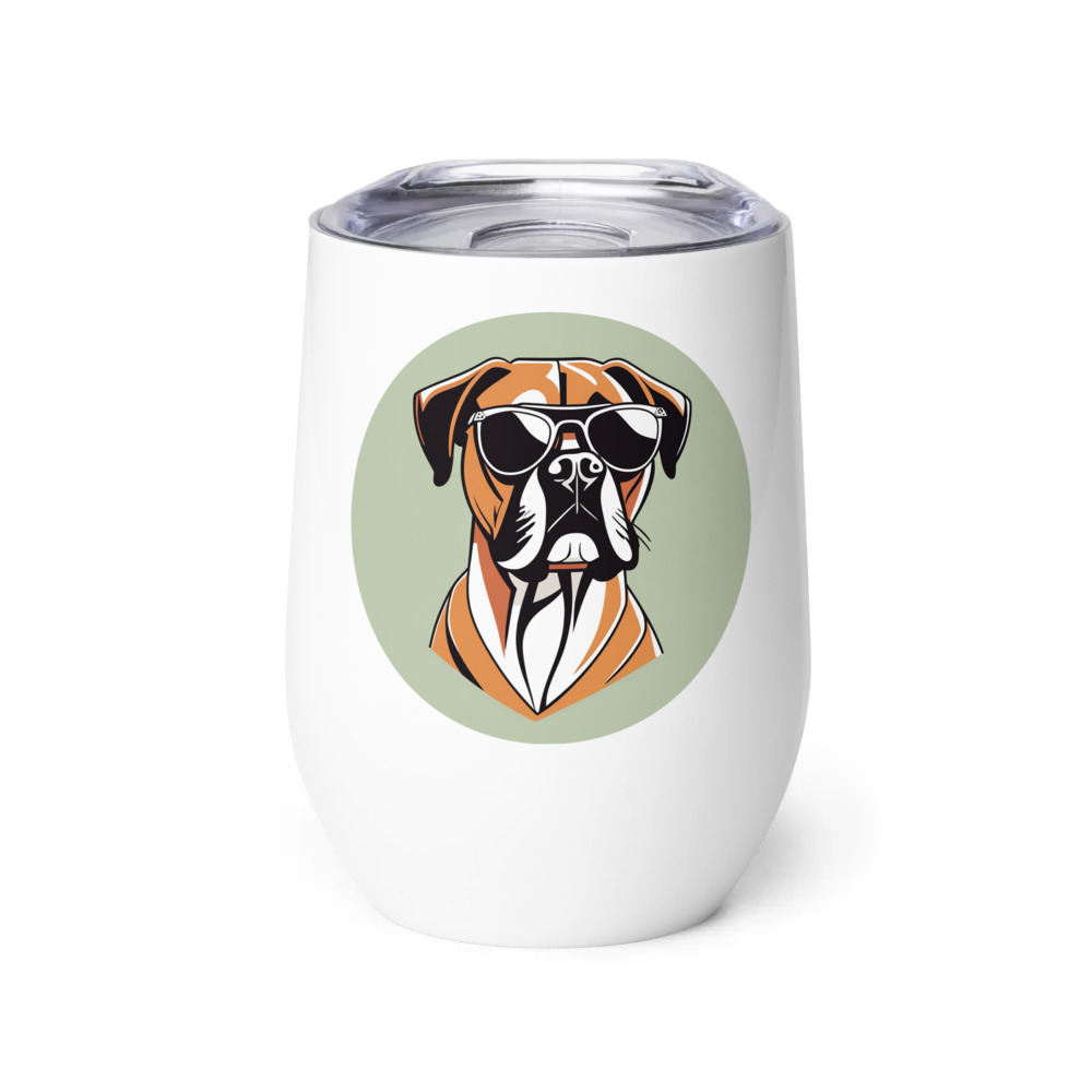PugMug Custom Boxer Dog Wine Tumbler