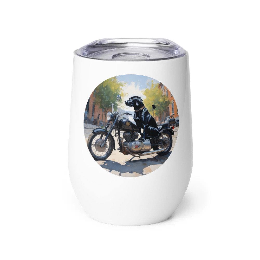 PugMug Custom Black Labrador Retriever Wine Tumbler