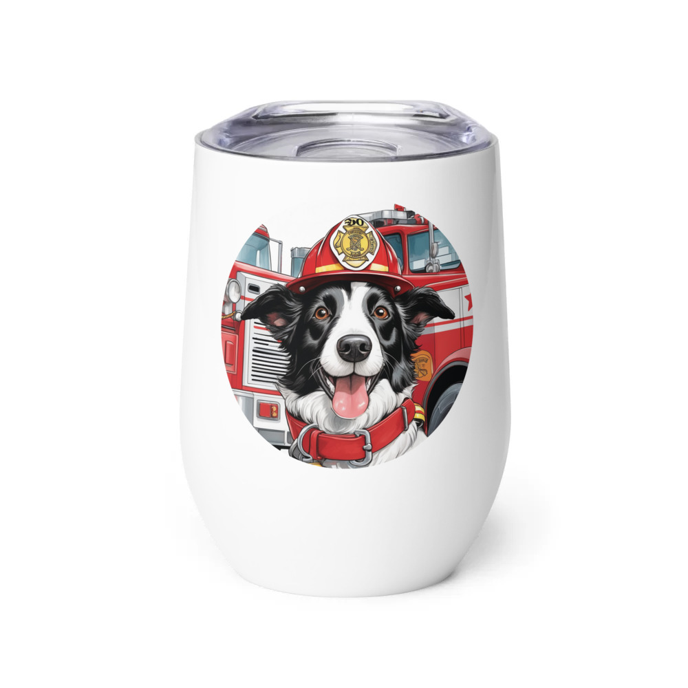 PugMug Custom Border Collie Wine Tumbler
